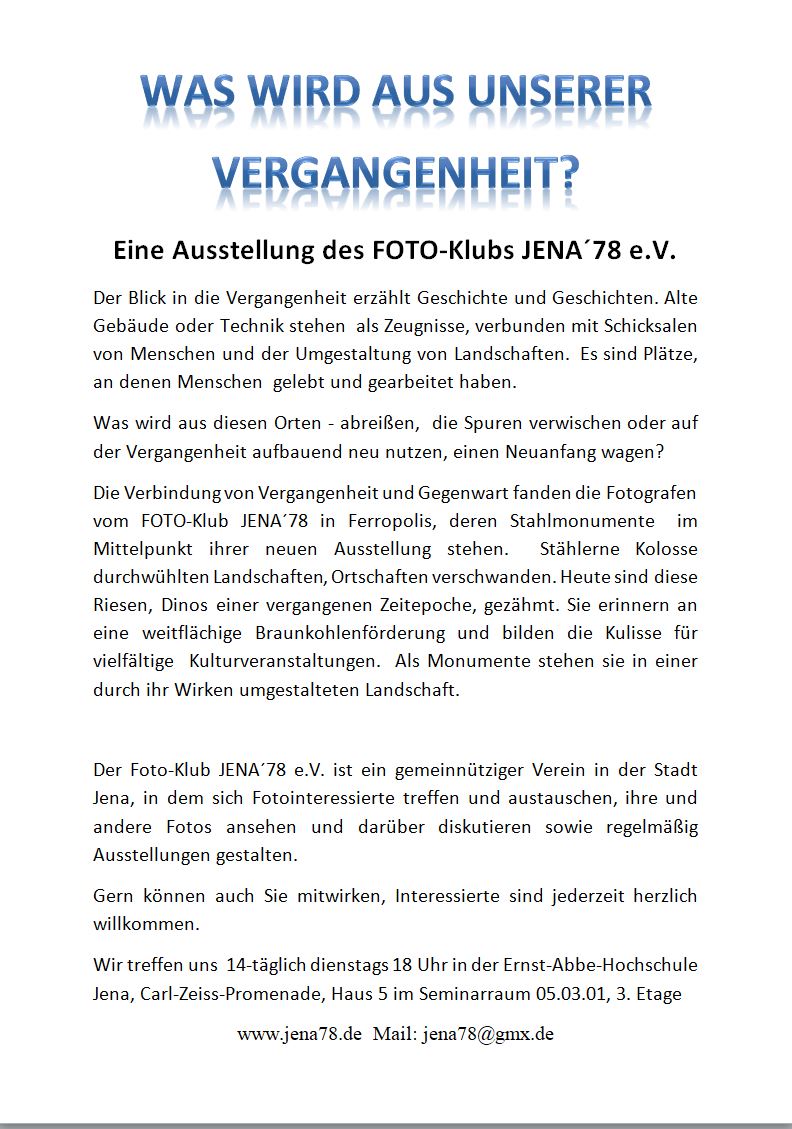 Was wird aus unserer Vergangenheit Titel
